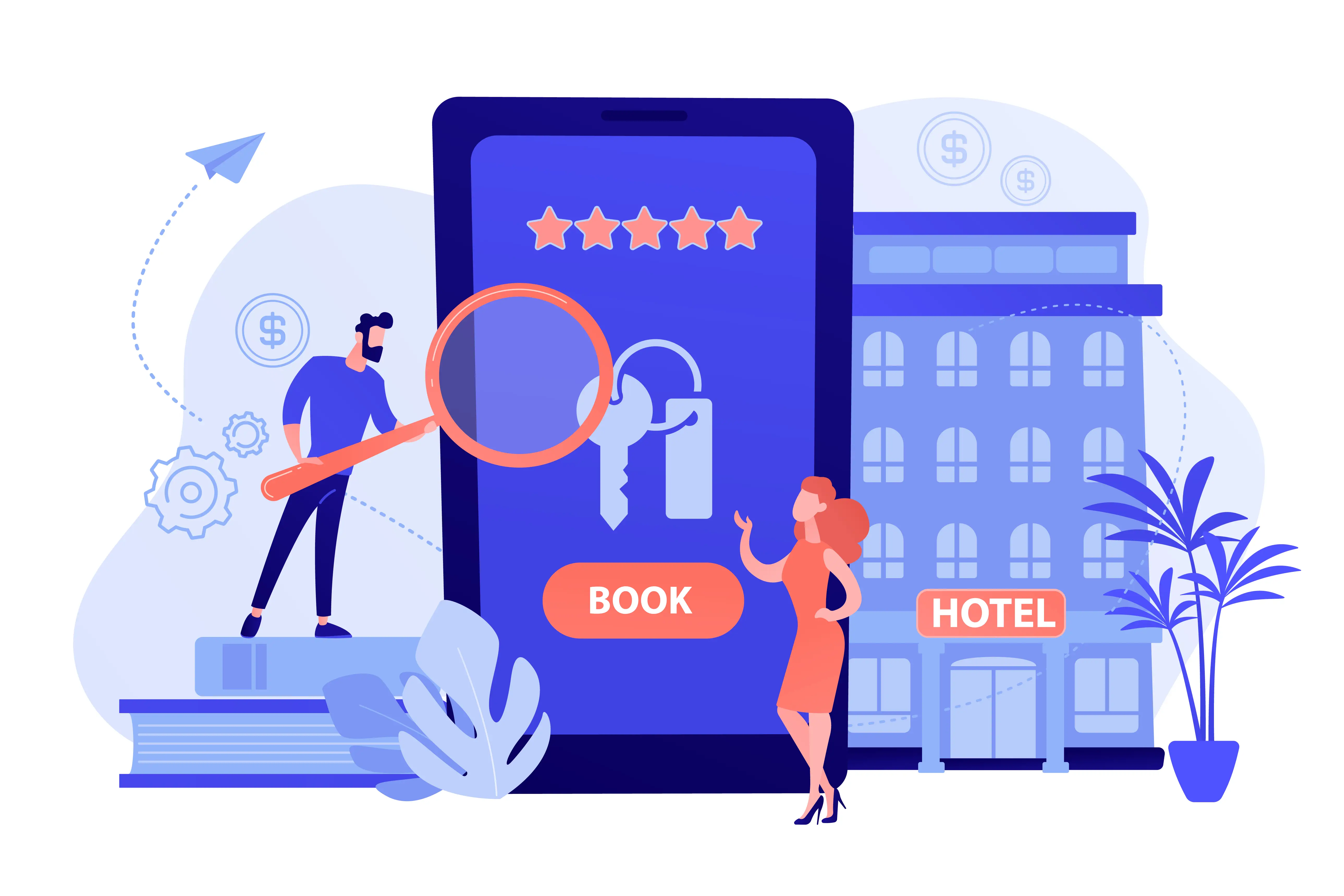 Hotel booking illustration